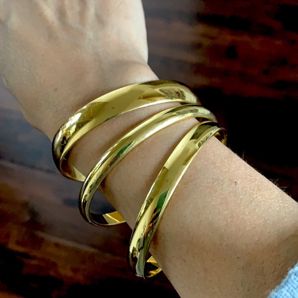 Monet Gold Bangle Set - Picture 10 of 11